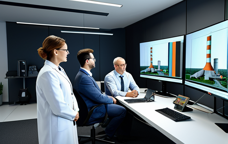 **

"A team of diverse engineers in a modern office, reviewing a 3D model of a nuclear power plant on a large screen, fully clothed, appropriate attire, professional environment, safe for work, perfect anatomy, natural proportions, high-resolution rendering, showcasing collaboration and innovation, modest clothing, family-friendly."

**