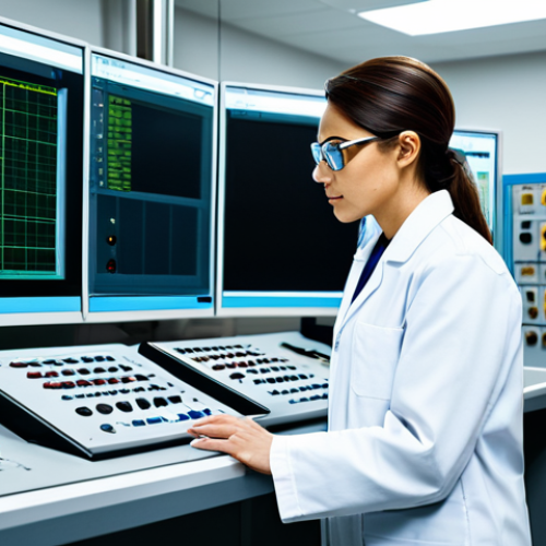 Home 11 **Prompt 1:** "A professional female nuclear engineer, fully clothed in a modest lab coat and safety glasses, inspecting a reactor simulation model in a brightly lit control room, appropriate attire, safe for work, perfect anatomy, natural proportions, professional photography, high quality."