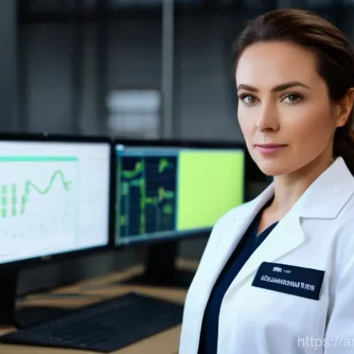 Home 25 원자력 엔지니어의 워라밸 유지법 - **A highly detailed, realistic illustration of a female nuclear engineer in her late 30s, with a war...