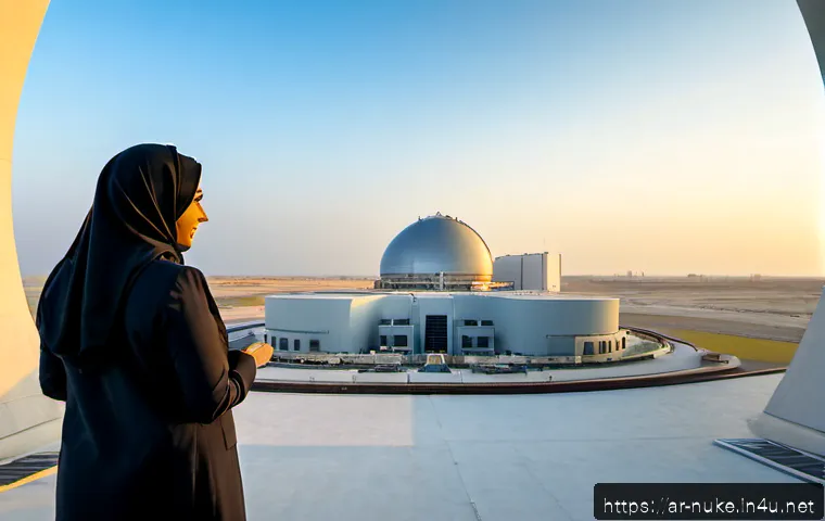 원자력 발전소의 국제 협력 사례 - Photorealistic international nuclear energy cooperation meeting, Arab engineers and visiting interna...