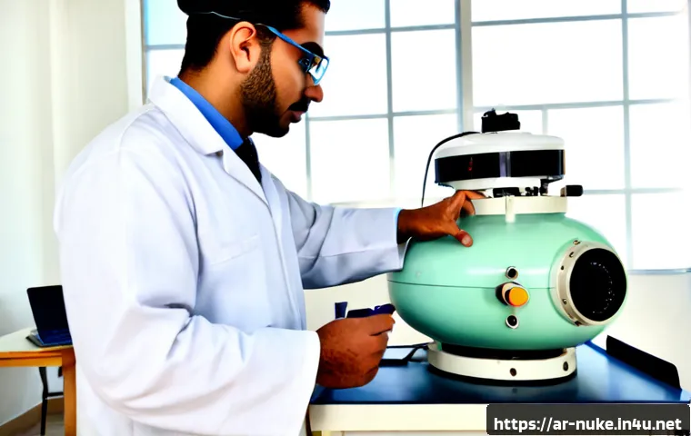 원자력 기술 교육의 최신 트렌드 - Photorealistic nuclear technology training laboratory in a modern Arab Gulf university, diverse adul...